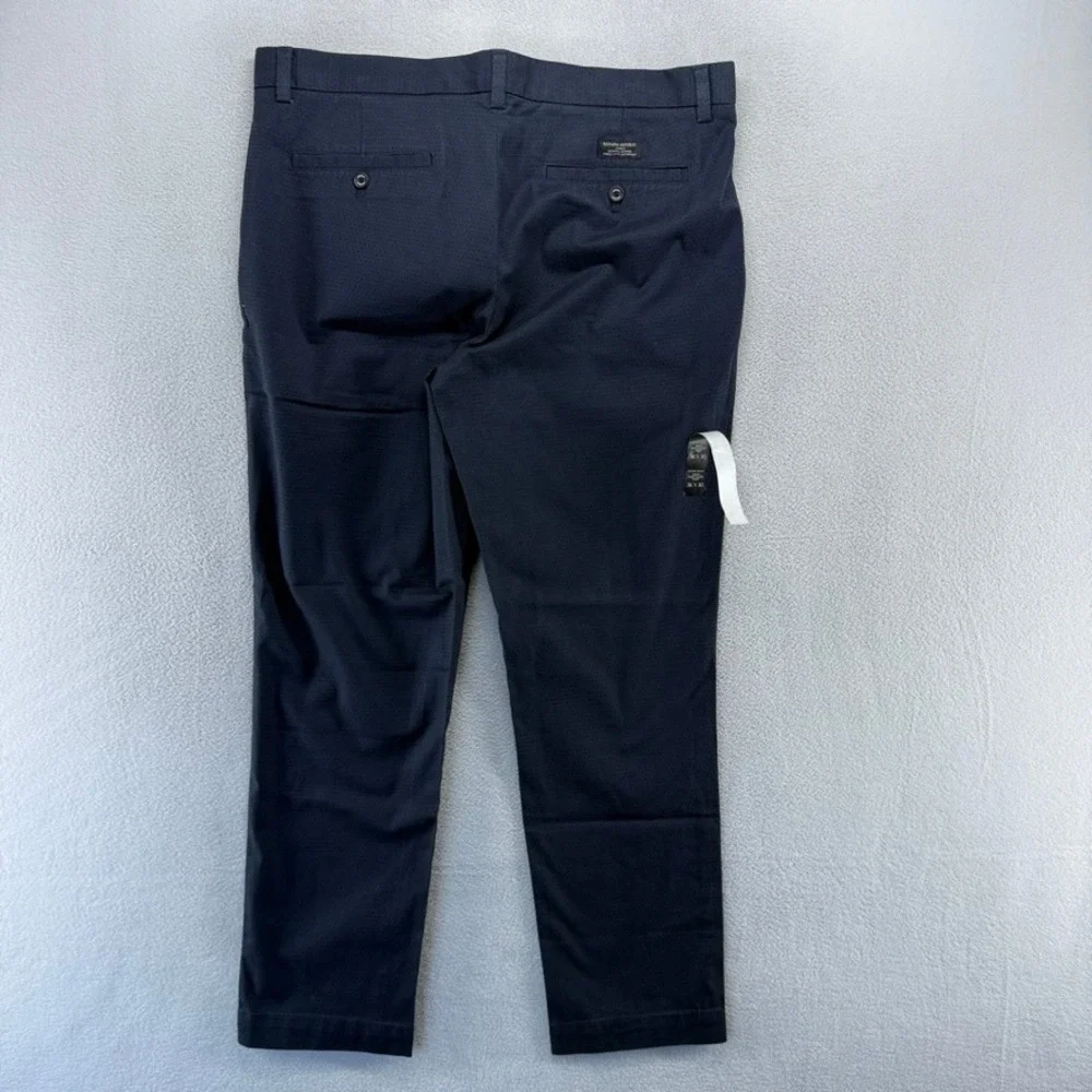 Banana Republic Pants Mens 36x30 Blue Fulton Skinny Chino Micro Print Cotton NEW